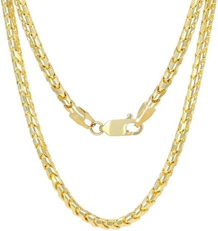 Nuragold 14k Real Yellow Gold Round Box 1.5mm Venetian LInk Chain